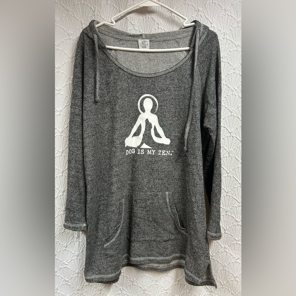 Gray Dog Is Good Large Women's Zen Hoodie